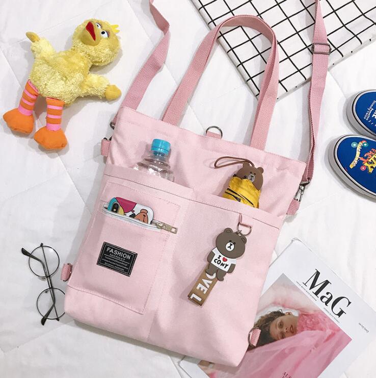 Women Large Capacity Handbag Fashion Canvas Shoulder Bag Simple Versatile  Student Handbag Shopping Tote Bag Handbag